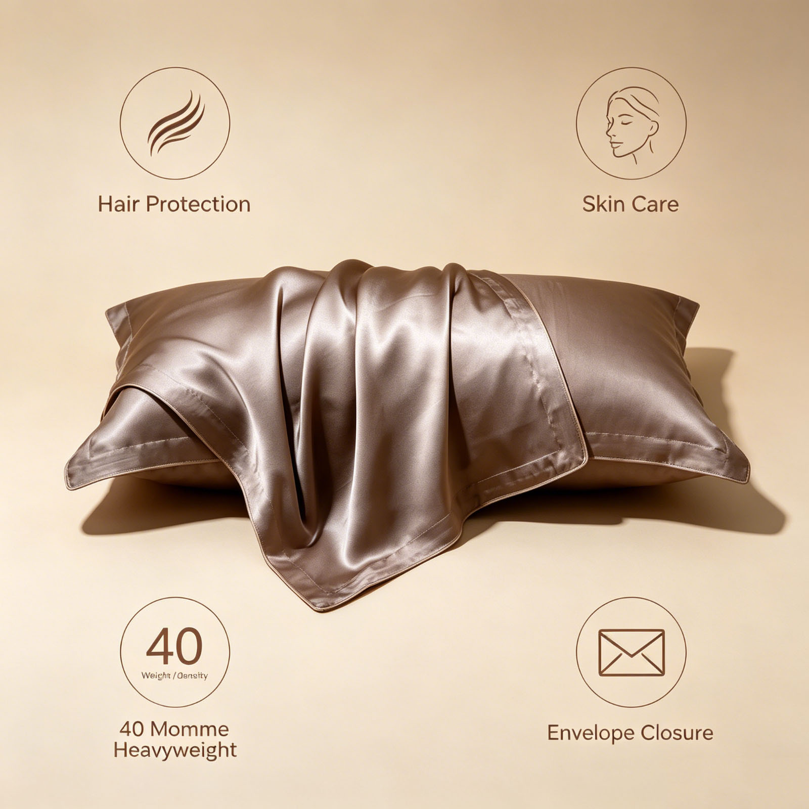 2 Pcs Silk Pillowcase Queen Si - Luxury Skincare & Spa Photos recension och pris